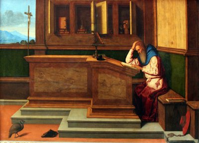 Sint Hiëronymus in zijn studeerkamer door Vincenzo di Biagio Catena